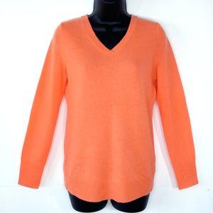 Alex Marie 100% Cashmere V-Neck Fitted Coral Sweater